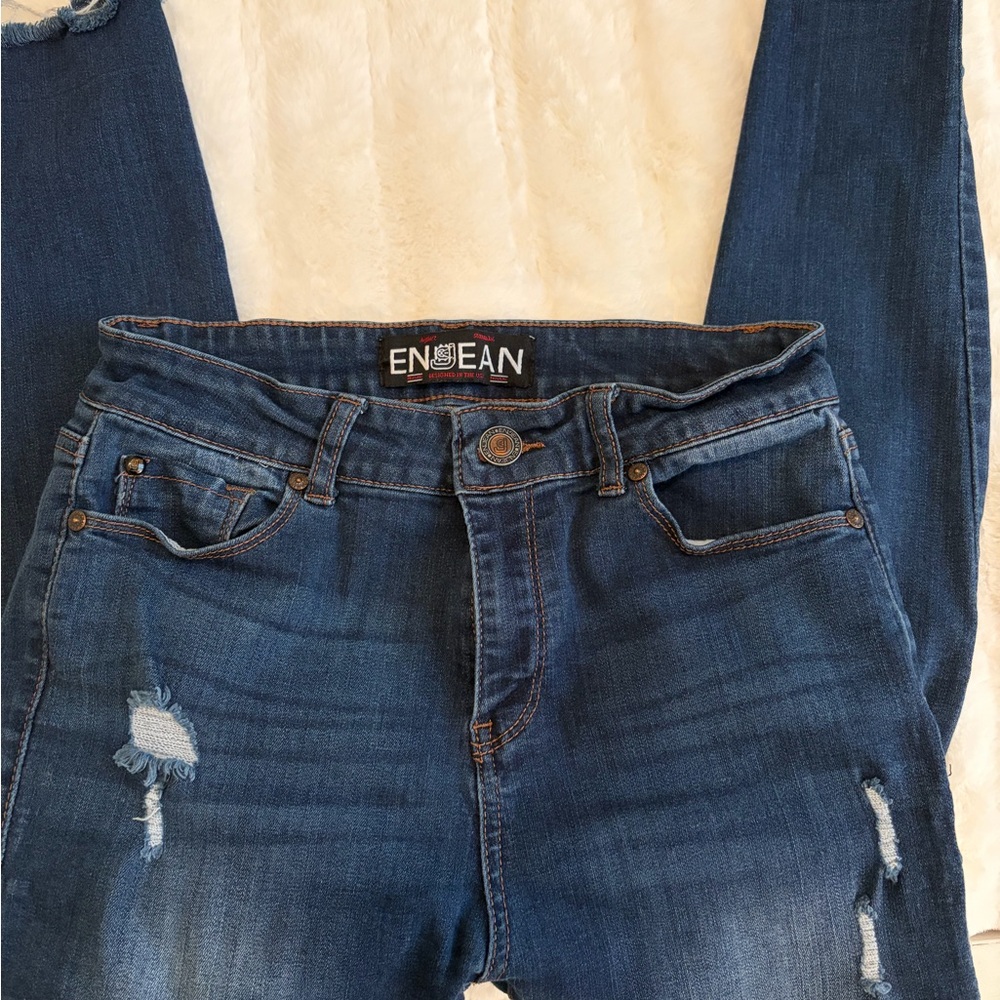 Enjean Women's Dark Blue Skinny Jeans